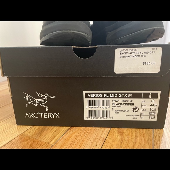 Arcteryx Arc’teryx Mens Aerios FL Gore Tex hiking shoes sneakers Size 10.5 Black - Picture 4 of 7